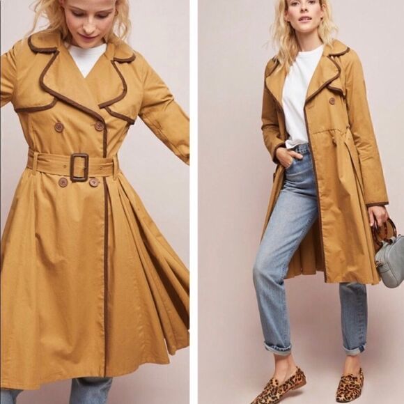 🎉HP🎉NWOT Anthropologie Marley trench coat sz10 - Picture 3 of 15